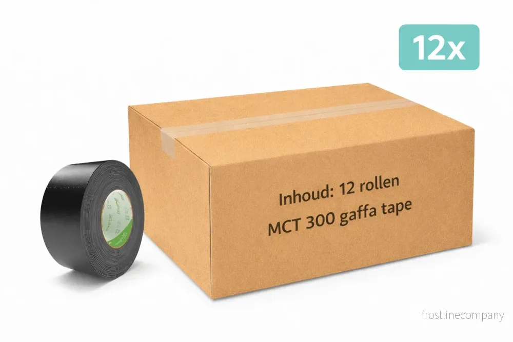 12 st MegaTape MCT 300 · Gaffatejp · 75 mm · svart · rulle 50 m