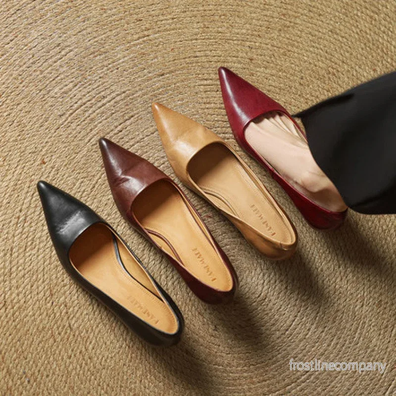 Pumps Dam Spetsig Tå – Kontorssko Läder Pigskin Mid Heel 3-5cm Pumps Dam Spetsig Tå – Kontorssko Läder Pigskin Mid Heel 3-5cm