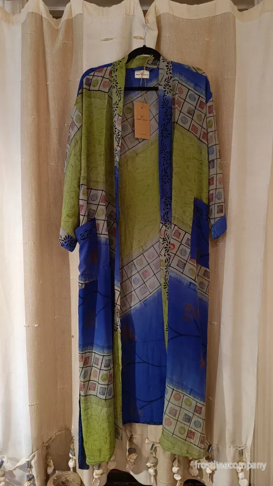Lång kimono med fickor - vintage silke nr 2