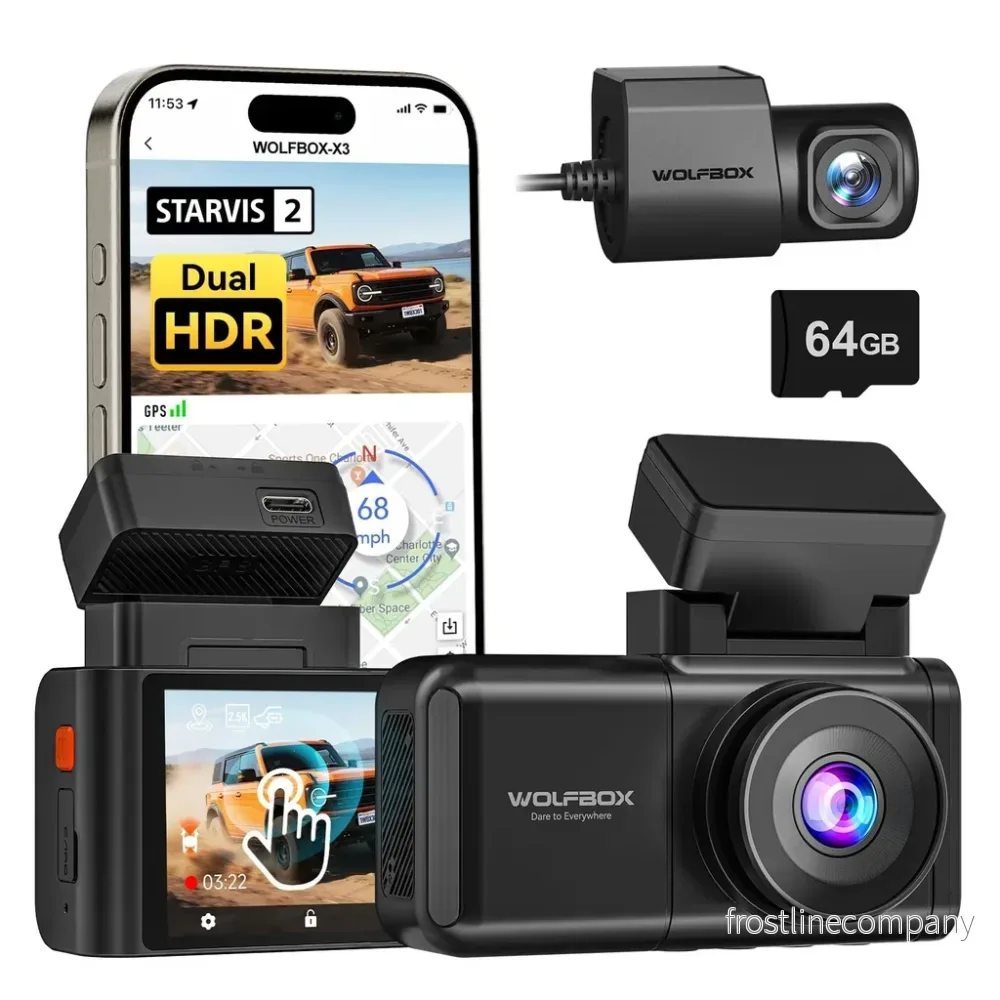Wolfbox X3 Touch 2CH 2K Wifi GPS 64gb dashcam - Bild 2