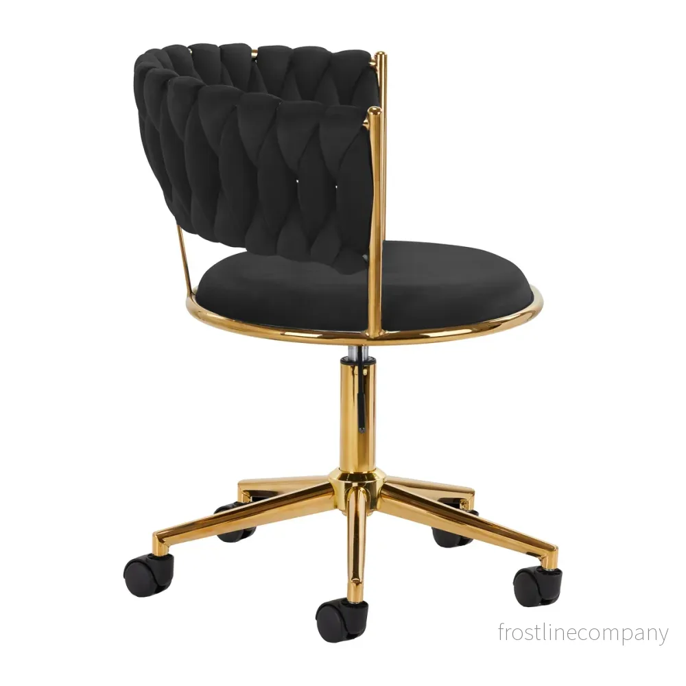 Taburett 4Rico QS-GW01G i sammet med hjul - Svart - Bild 3