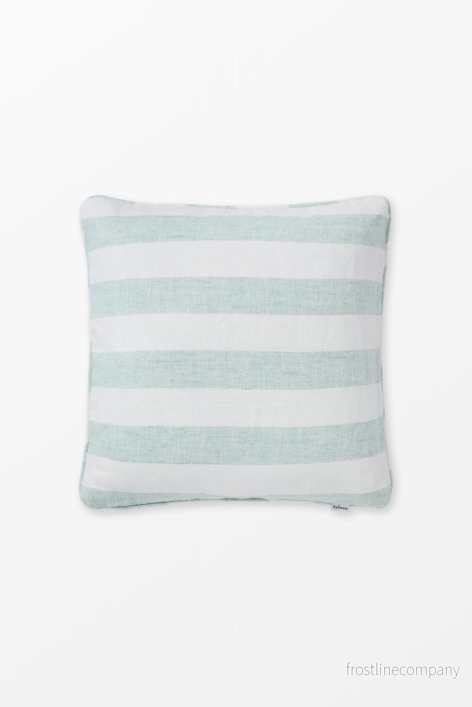 Linen Cushion Cabana Stripe Turquoise