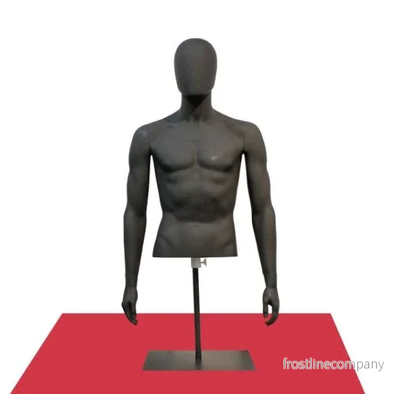 Herrtorso för bordsdisplay - svart fotplatta