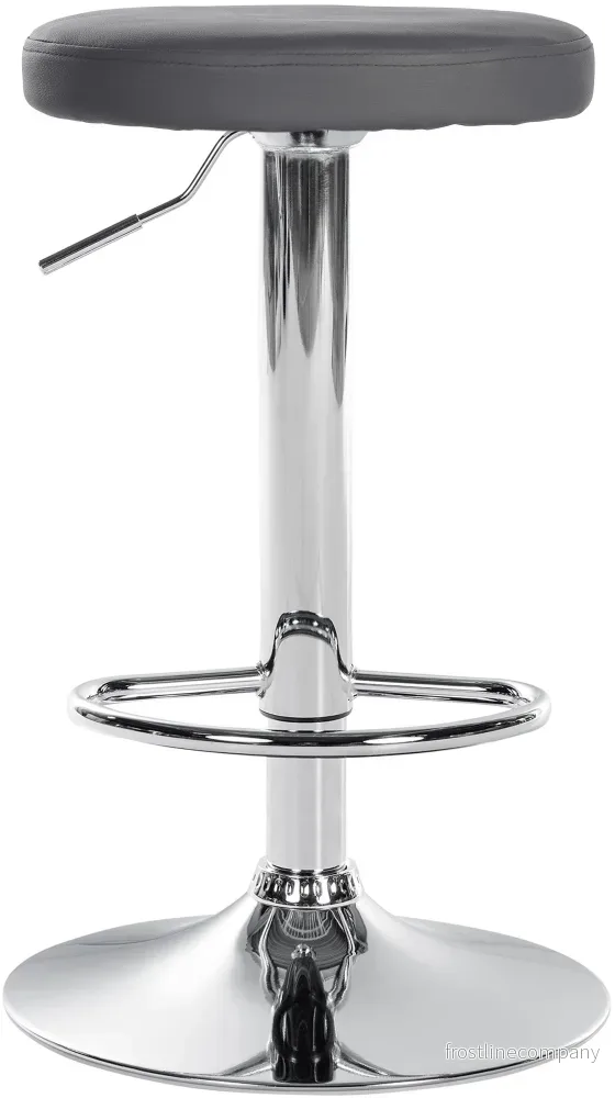 Set med 2 Barstolar Konstläder Justerbar Vridbar 109 Grå - Bild 3