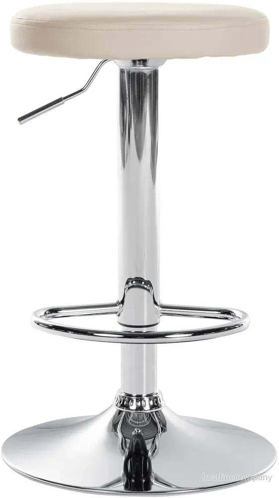 Set med 2 Barstolar Konstläder Justerbar Vridbar 109 Krämfärgad - Bild 3
