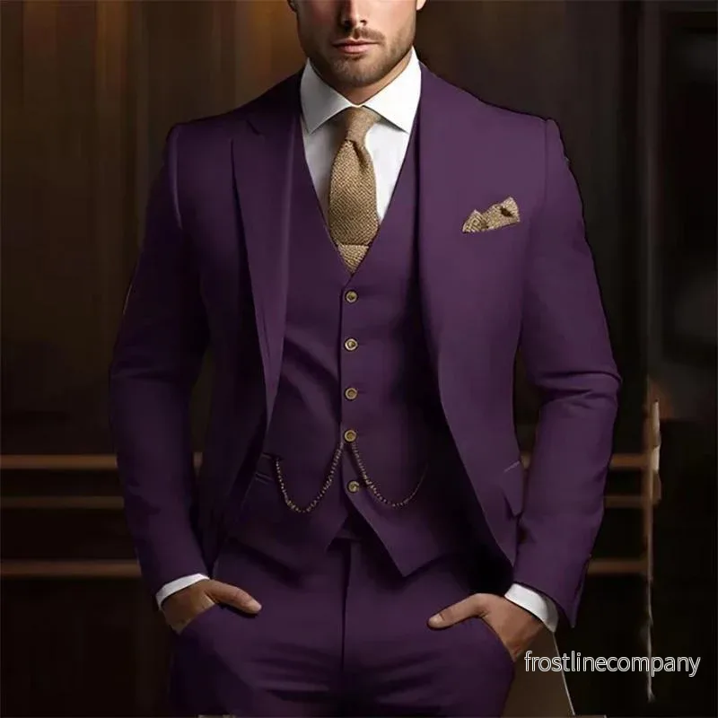 Kostym Herr 3-delad Slim Fit - Kavaj Väst Byxa S-XXXL - Bild 3