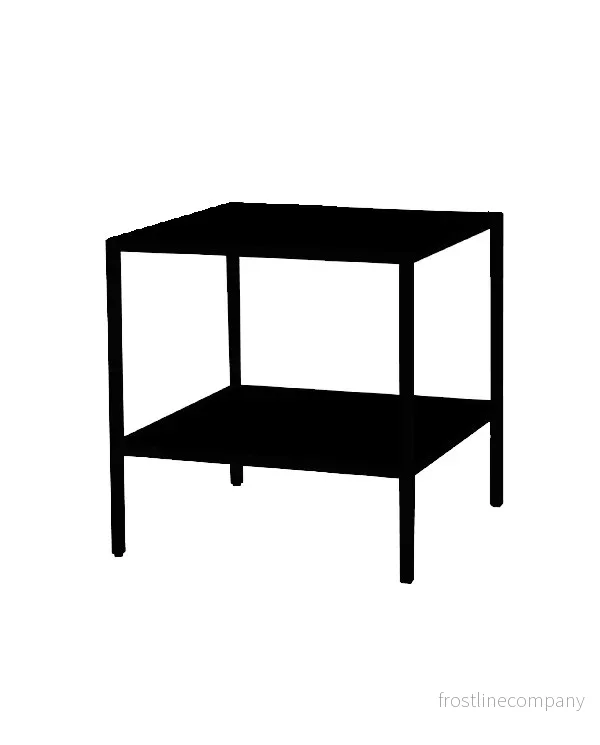 Luton, försäljningsbord med svarta melaminplattor, svart stomme. B80 cm Luton, försäljningsbord med svarta melaminplattor, svart stomme. B80 cm