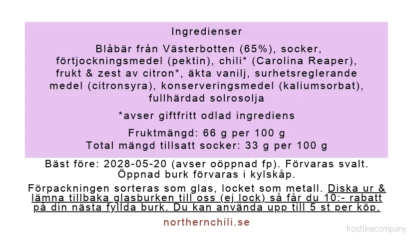 Billberry Blues - blåbär, citron & vanilj 225 g - Bild 3