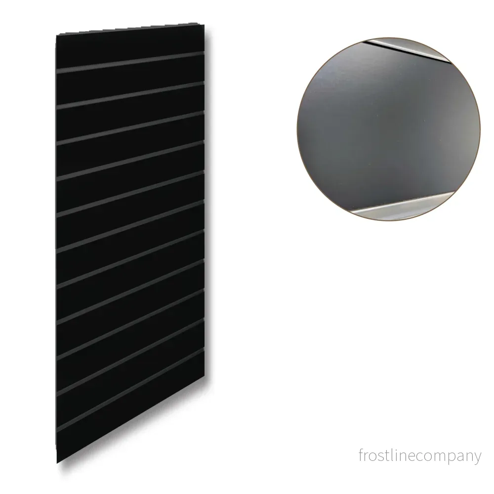 Rillepanel - Standard (59,5 x 120 cm) - Svart med plastlister i svart
