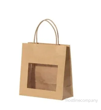 Bärkasse, papper med fönster 11,4×6,4×14,6 cm, 25 st. NATUR Bärkasse, papper med fönster 11,4×6,4×14,6 cm, 25 st. NATUR