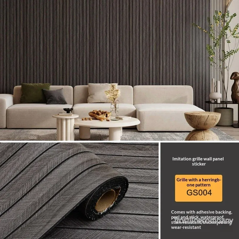 Självhäftande väggpanel 40x300 cm – Ribbad träpanel / Wainscoting - Bild 3