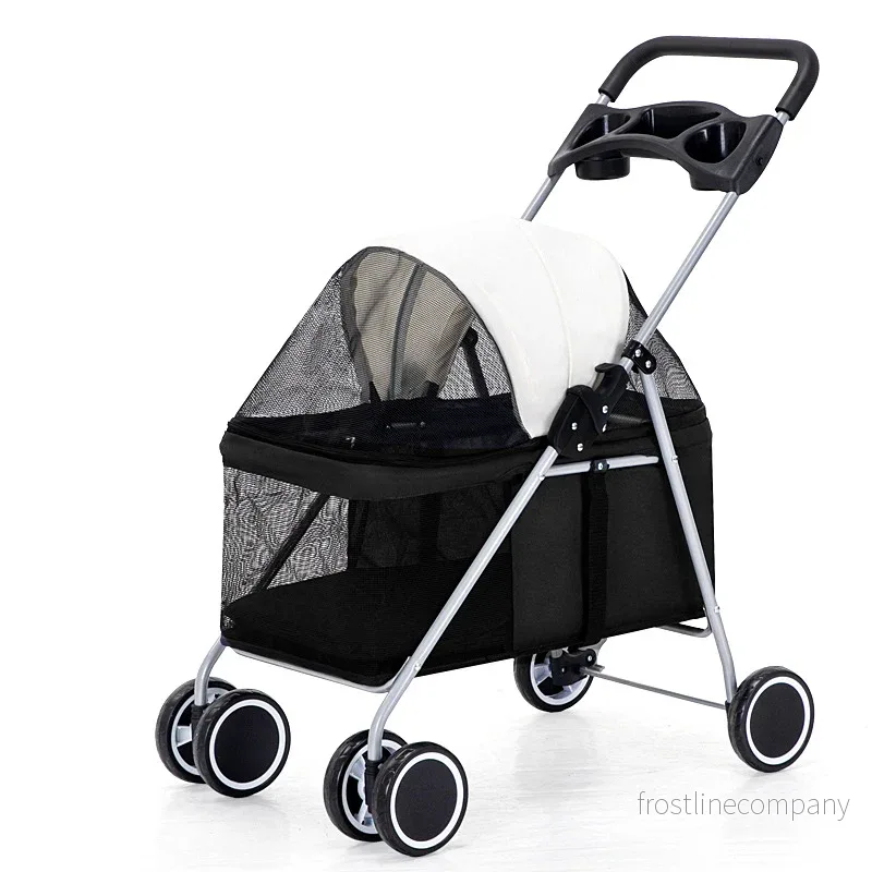 Hundvagn & Kattvagn - Hopfällbar Djurvagn - Pet Stroller 4-hjul - Lätt - 807 - Bild 3