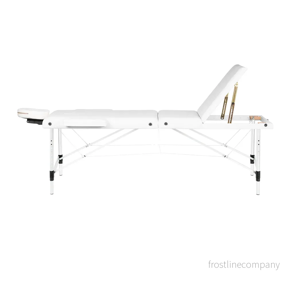 Massagebänk Hopfällbar Aluminium Balance 3 Zoner Vit - Bild 3