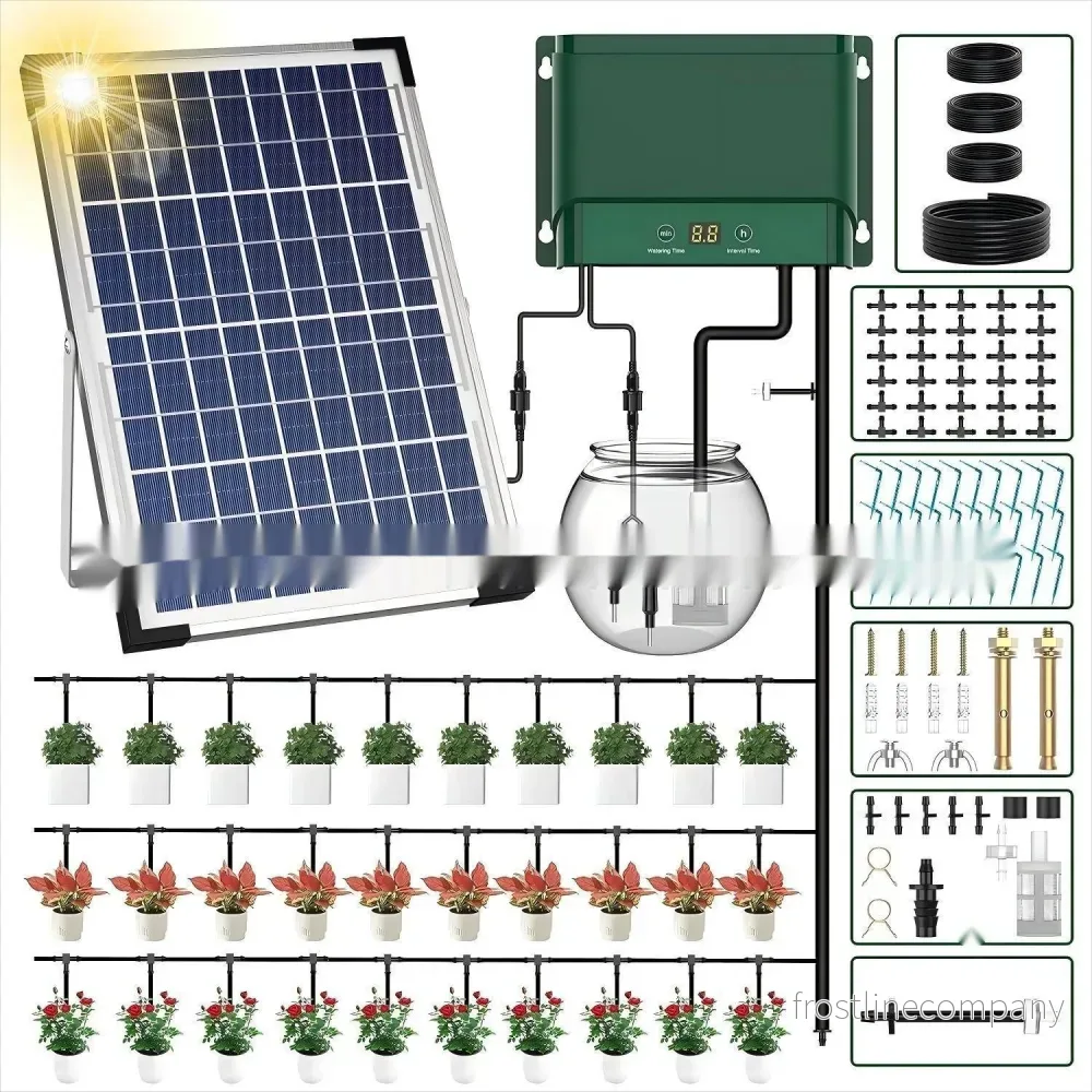 Bevattningssystem Solenergi Automatiskt Timer - 50m 50 Dropp - Bild 2