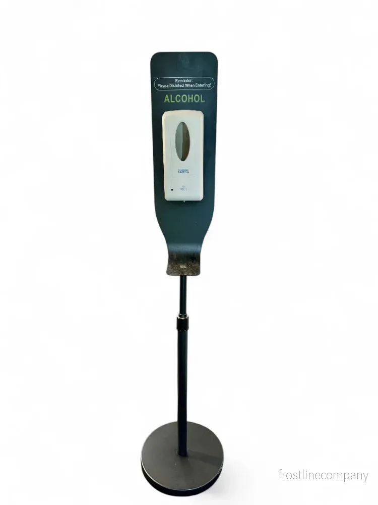 Spriträknare - Dispenser för handsprit / desinfektion och TVÅL på stativ, svart - Bild 2