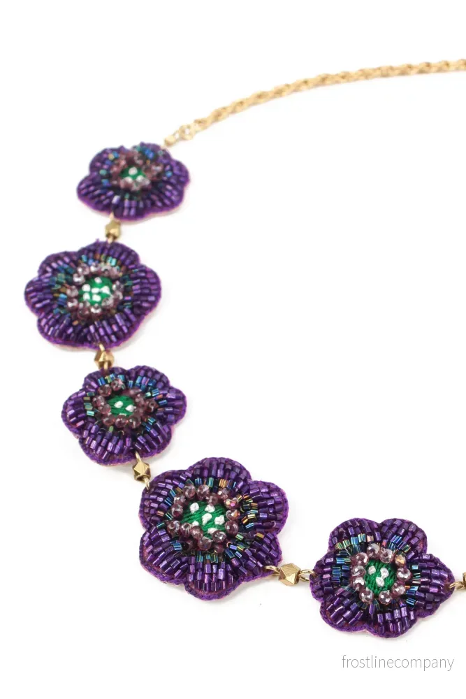 Halsband Lila blommor - Bild 3