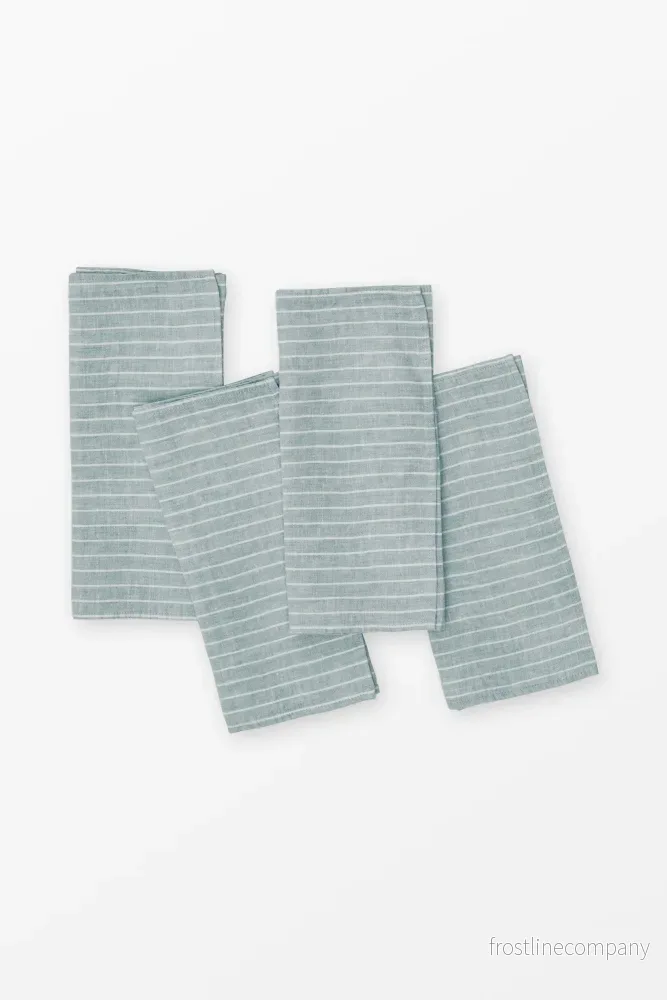 Linen napkin Pinstripe Blue – Set of 4