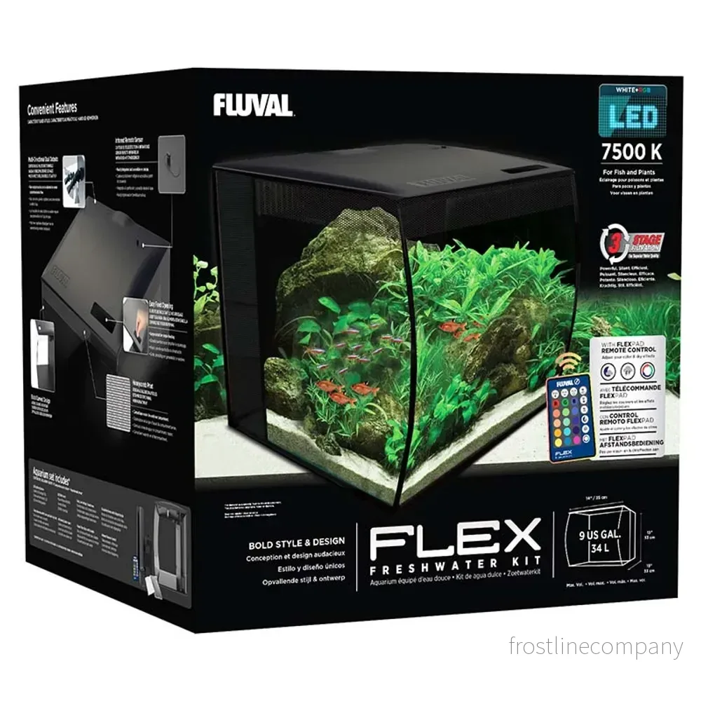 Fluval Flex LED 34L Svart – Modernt nanoakvarium med välvd front och LED-belysning Fluval Flex LED 34L Svart – Modernt nanoakvarium med välvd front och LED-belysning