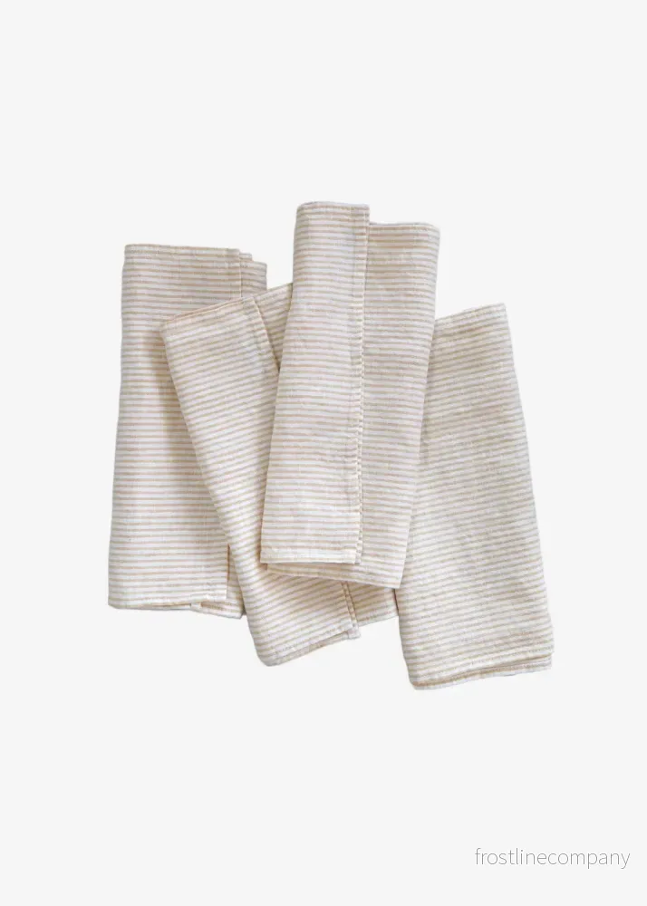 Linen napkin Bengal stripe Yellow – Set of 4
