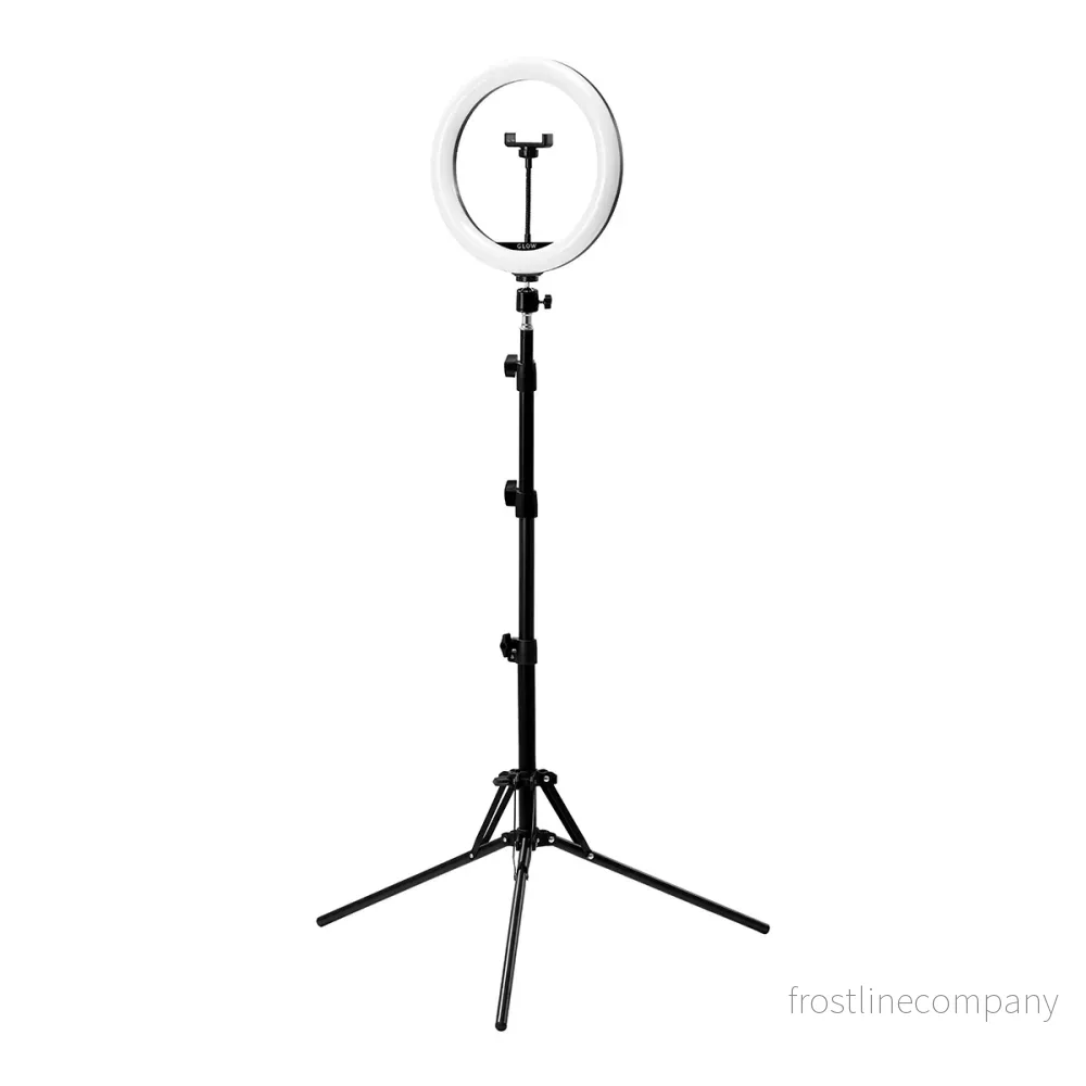 Ring light med stativ Glow 10″ 10W RGB – Svart