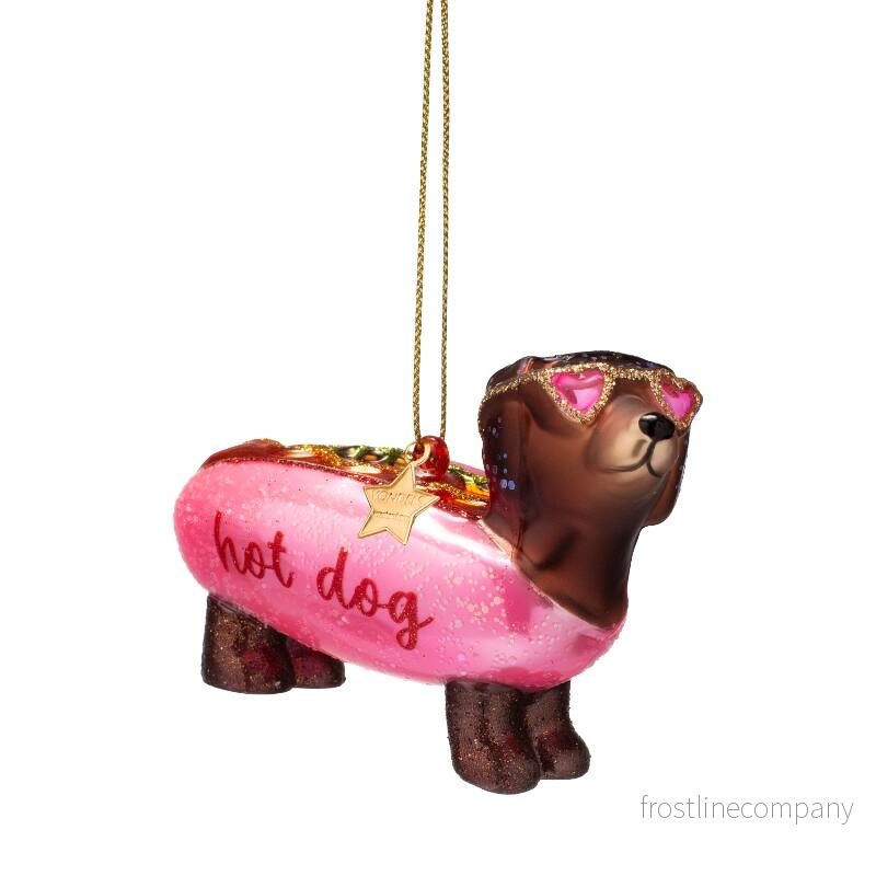 Julgranskula tax hot dog rosa