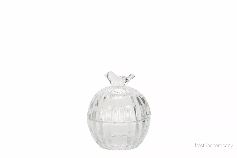 Glasburk med fågel
