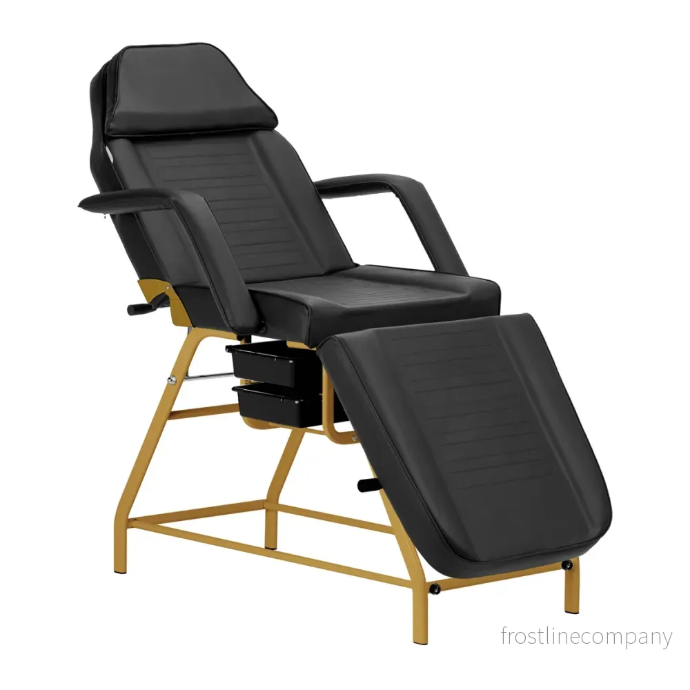Behandlingsstol 557G med lådor – Guld/Svart Behandlingsstol 557G med lådor – Guld/Svart