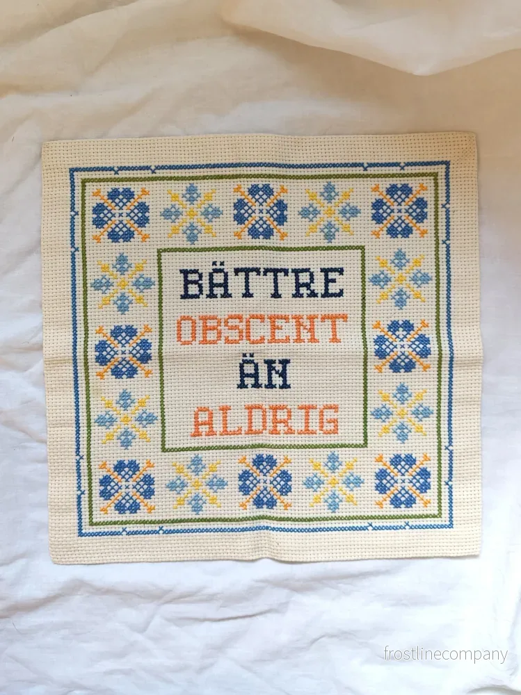 Broderi ”bättre obscent än aldrig”