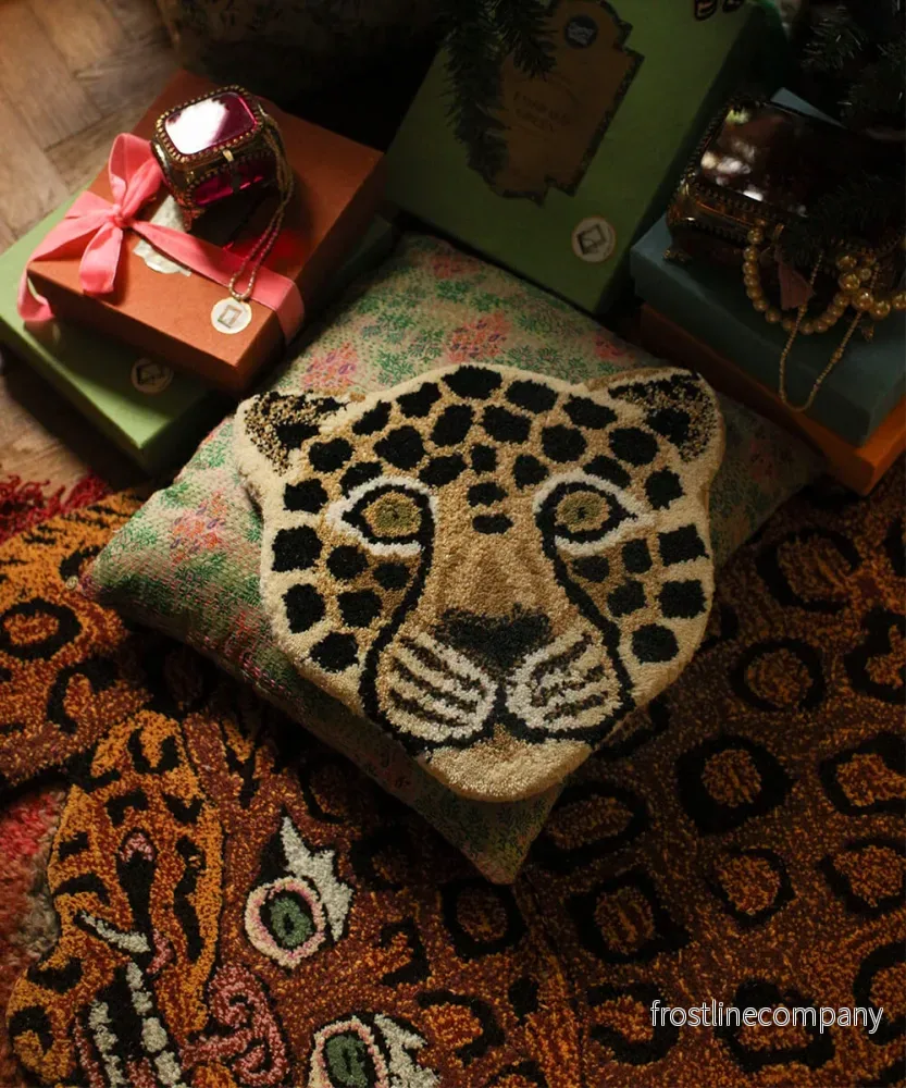 Leopard huvud matta small - Bild 3