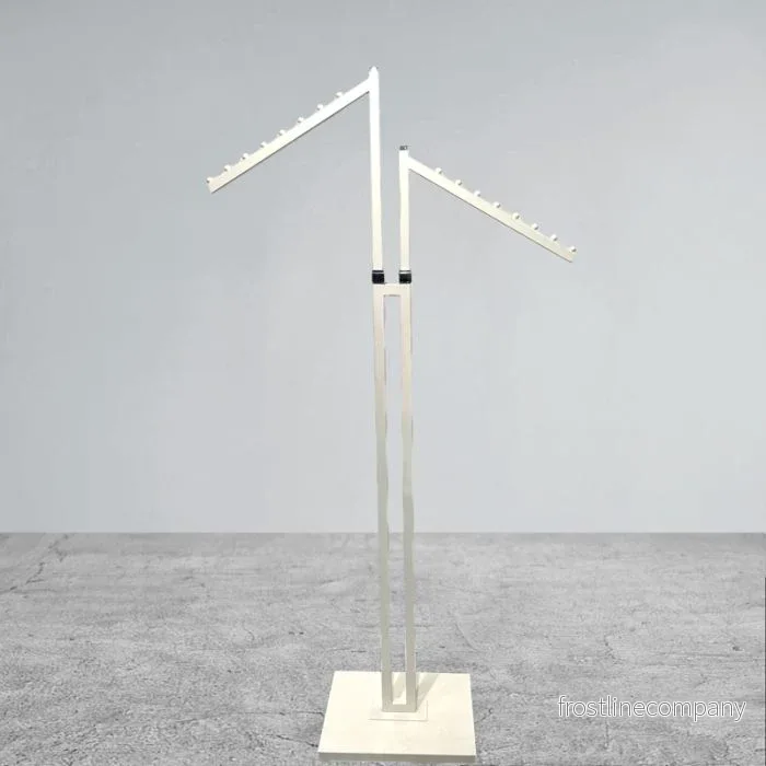Joystativ, 2 snedda armar i vitt, vitt stativ, 80 x 39 cm, H125-195 cm