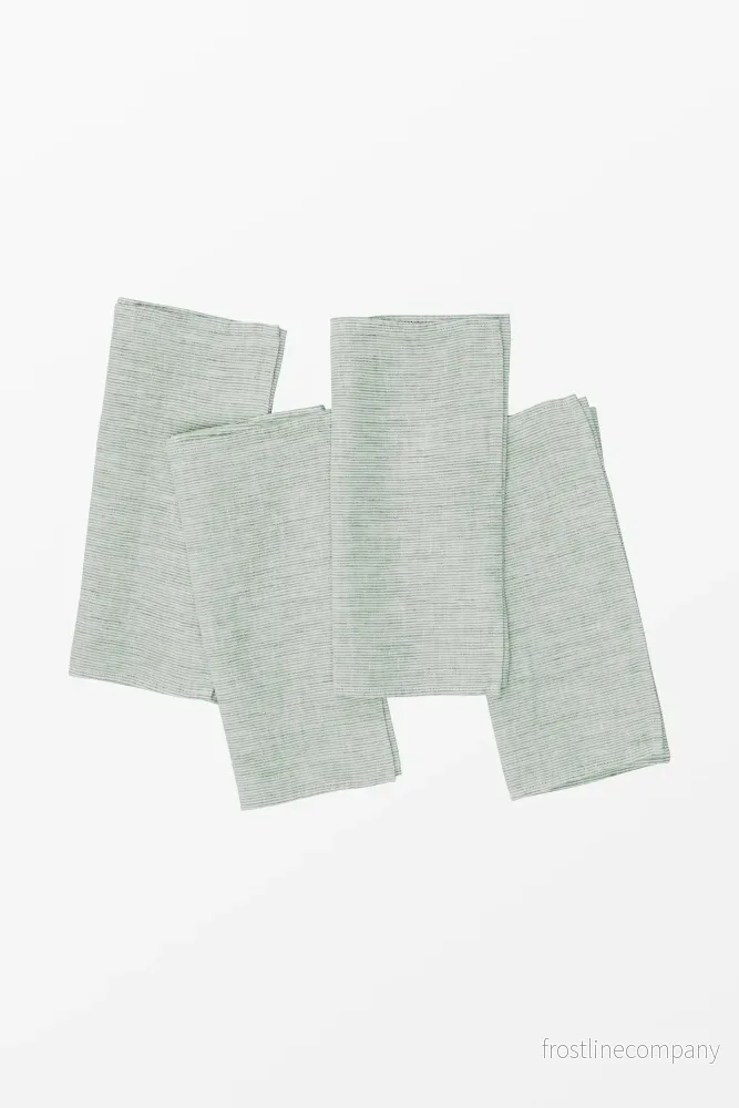 Linen napkin Micro stripe Green – Set of 4