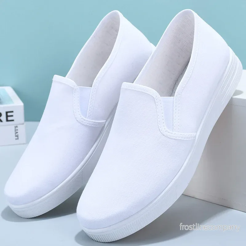 Vita Slip-On Arbetsskor i Canvas – Lätta, Bekväma & Andningsbara Skor för Dam & Herr Vita Slip-On Arbetsskor i Canvas – Lätta, Bekväma & Andningsbara Skor för Dam & Herr