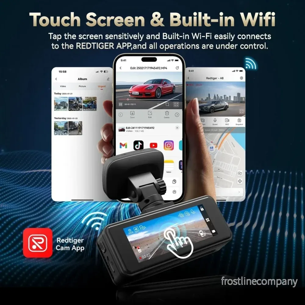 Redtiger A8 2CH 4K Touch wifi GPS 64 GB dashcam - Bild 2