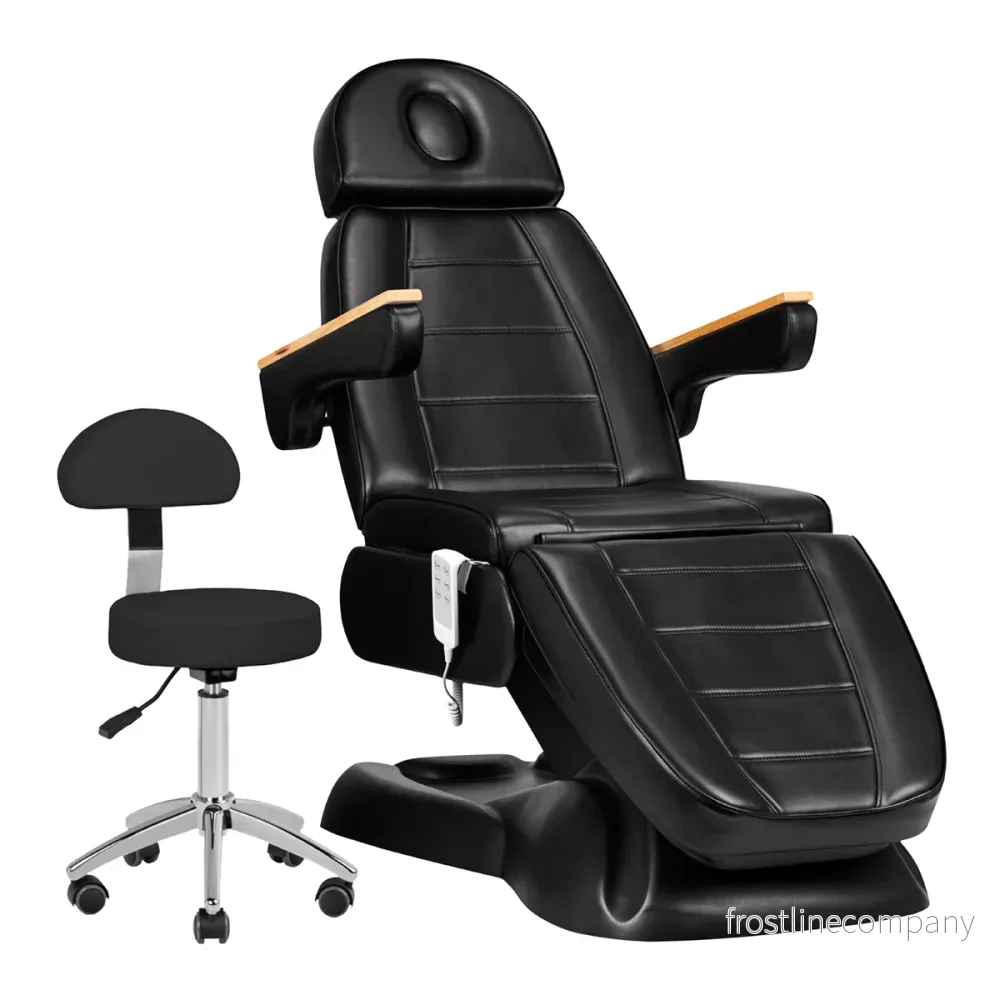 Elektrisk behandlingsstol Sillon Lux 273B 3 Motorer med Pall Svart