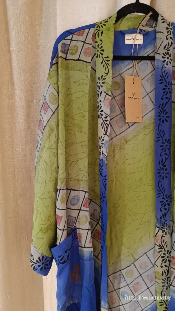 Lång kimono med fickor - vintage silke nr 2 - Bild 2