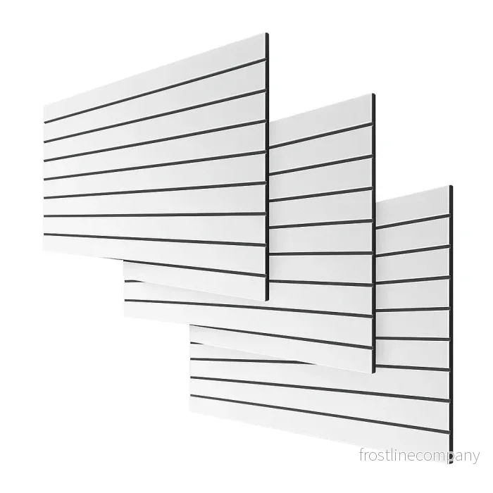 Ribbadpanel - 120 x 240 cm. - vit - 10 cm. - supersats, lätt struktur.