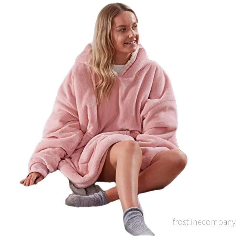 Bärbar Filt Hoodie – Mysig Fleece Tröja Dam Bärbar Filt Hoodie – Mysig Fleece Tröja Dam