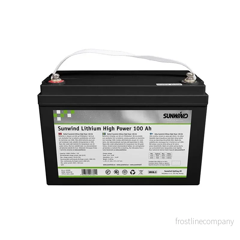 Batteri Sunwind Lithium High Power 100Ah 12V Batteri Sunwind Lithium High Power 100Ah 12V
