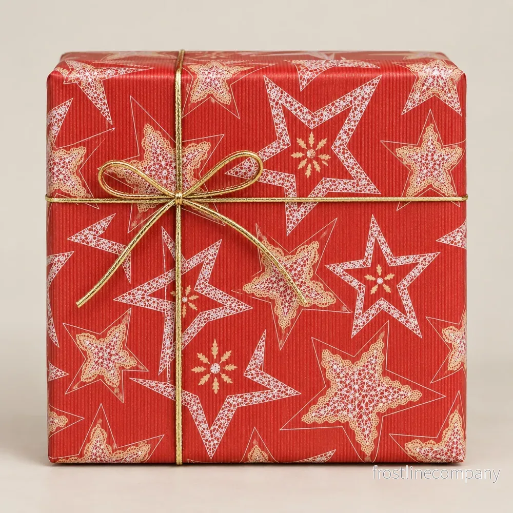 Julpapper, kraftpapper med stjärnor. 70 cm x 100 m Julpapper, kraftpapper med stjärnor. 70 cm x 100 m