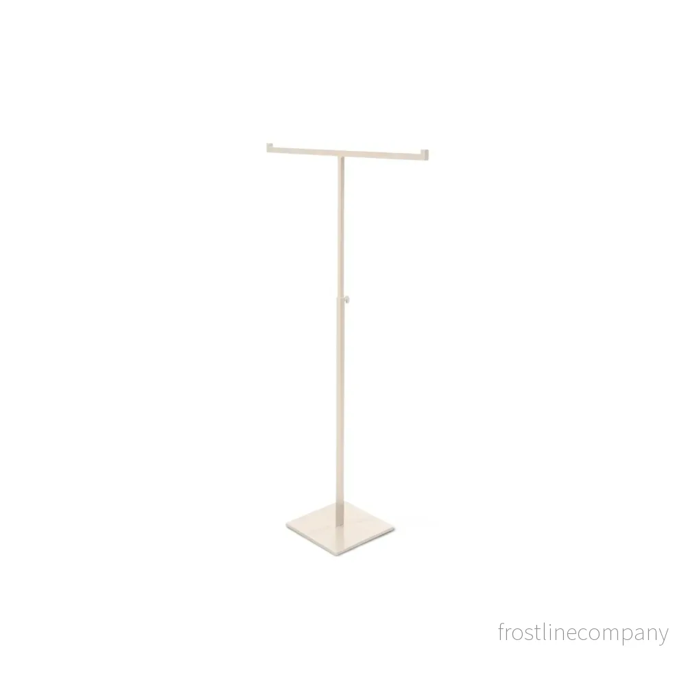 T-display - Höjdjusterbar. Vit. H43-81 cm. Fyrkantig fot - smyckesdisplay