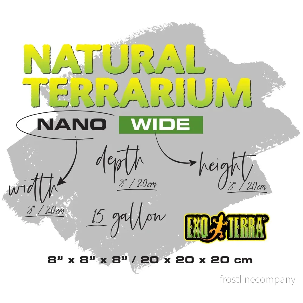 Exo Terra Natural Terrarium Nano Wide 20×20×20cm – Ventilerat glas-terrarium med enkeldörr och vattentät botten - Bild 3