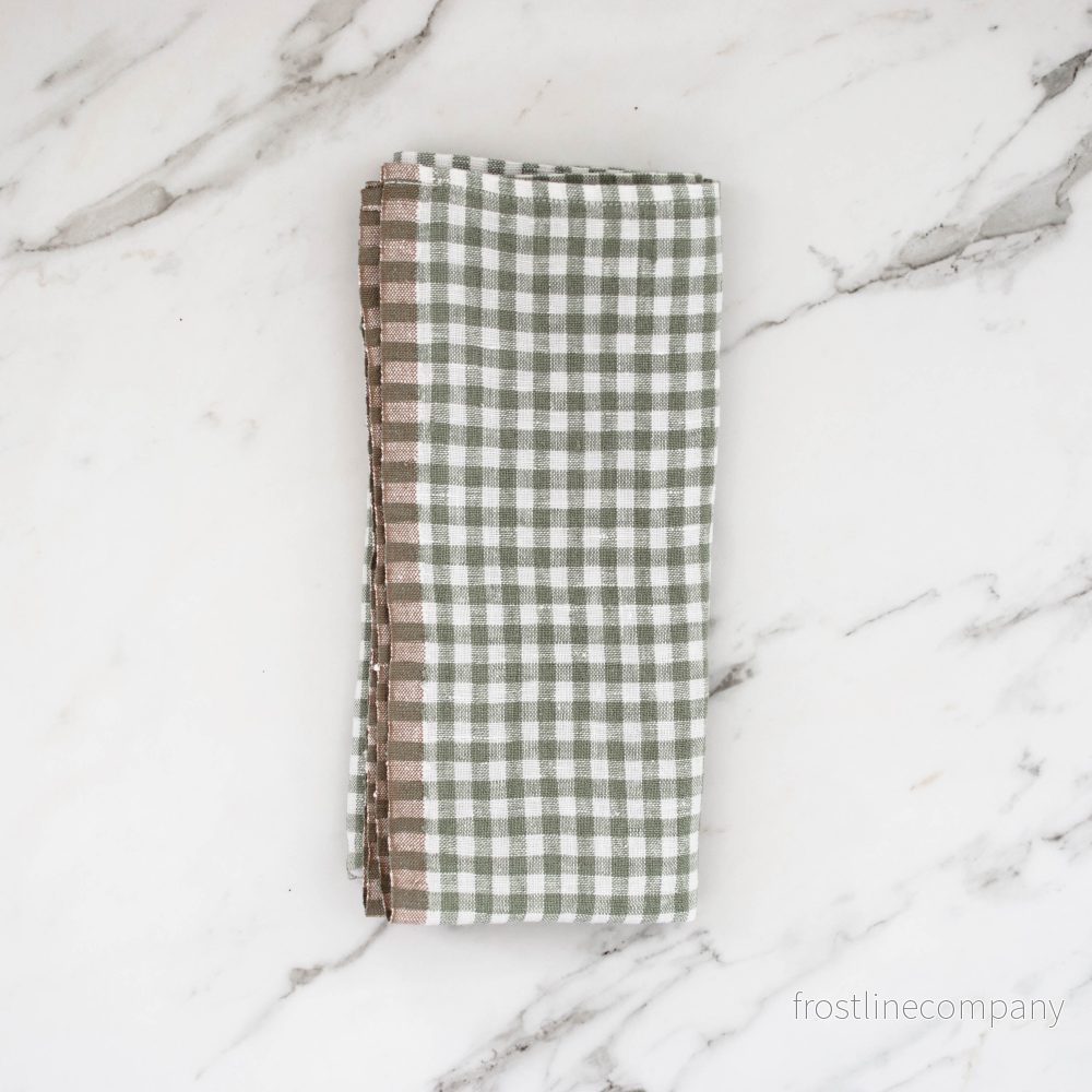 Gingham linen Napkin Green - Bild 2