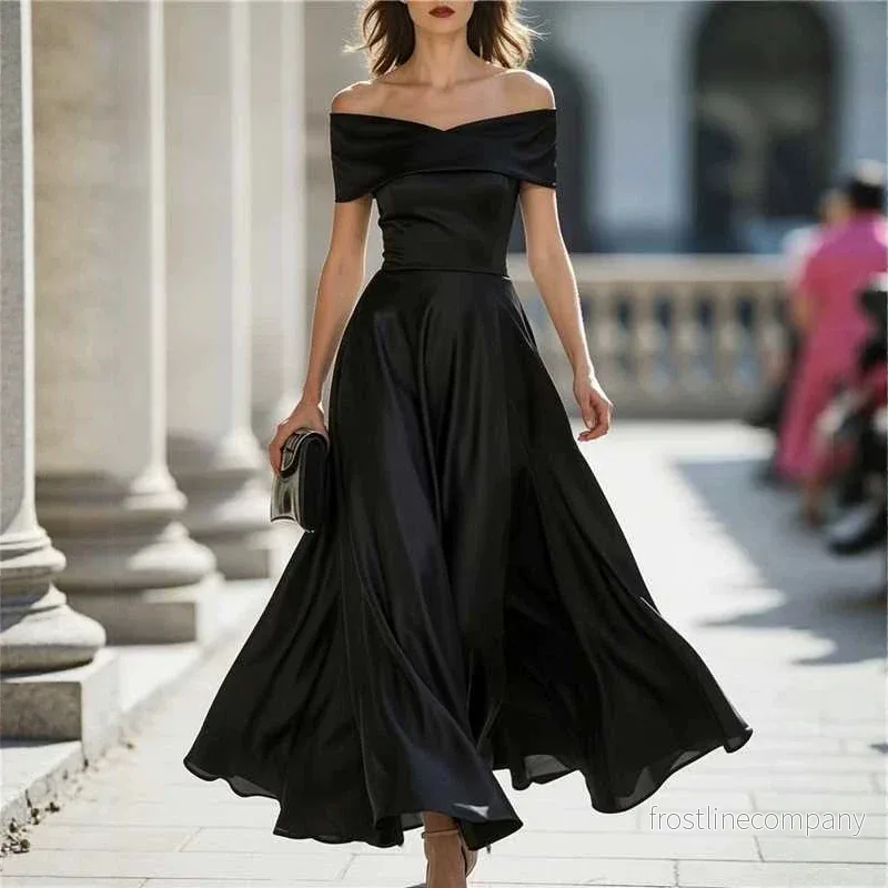 Elegant Off-Shoulder Aftonklänning Elegant Off-Shoulder Aftonklänning