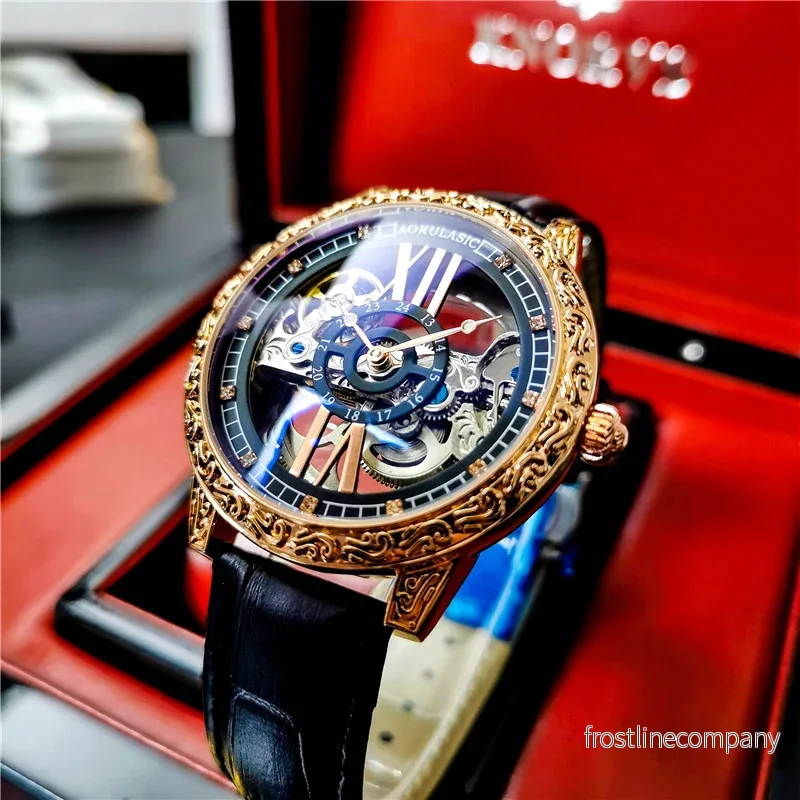 Automatisk Herrklocka Skelett Tourbillon - Läder 30M - Bild 3