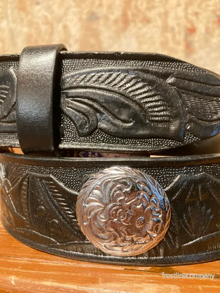 Westernbälte Läder Svart med conchos - Bild 2