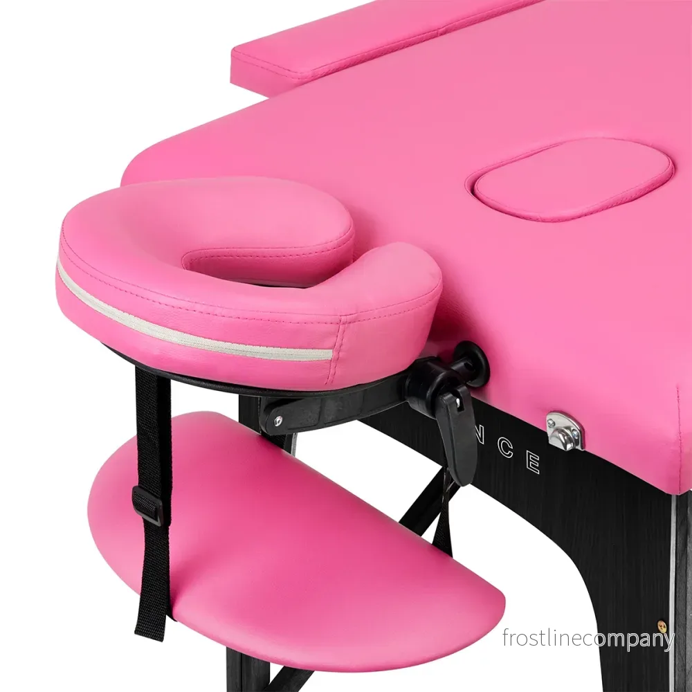 Massagebänk Hopfällbar Bokträ Balance 2 Zoner Rosa - Bild 3