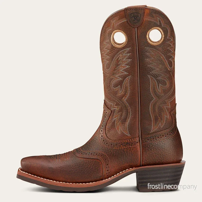 Ariat Heritage Roughstock Square Toe Brown Oiled Rowdy Western Boot - Bild 3