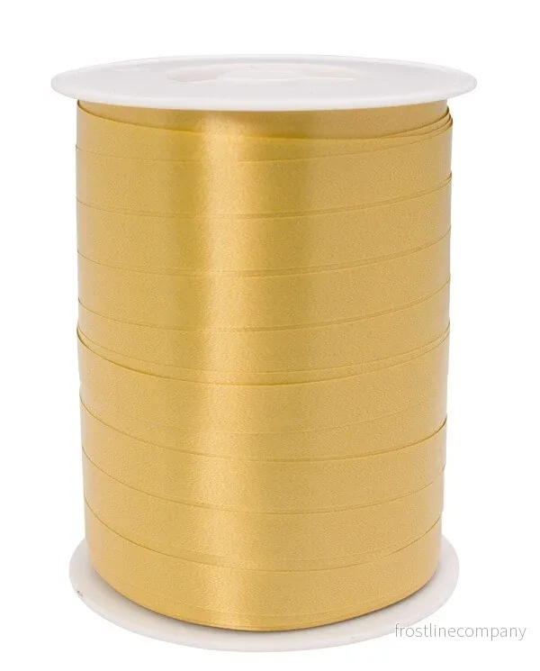 Gåvaband, 10 mm, rulle om 250 m, guld