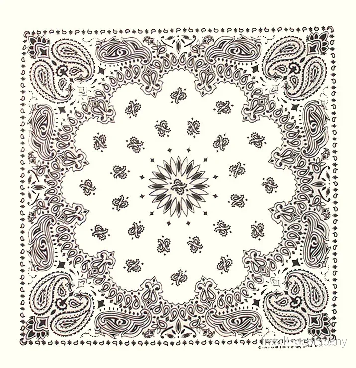 Stor Bandana Paisley Vit Stor Bandana Paisley Vit