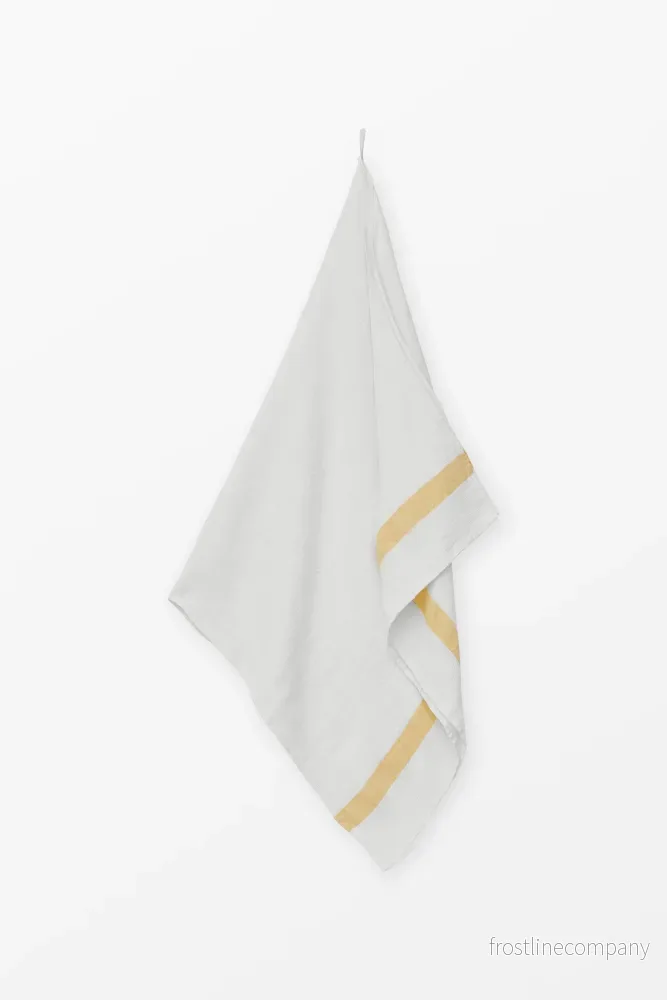 Linen waffle towel – Yellow Stripe Linen waffle towel – Yellow Stripe